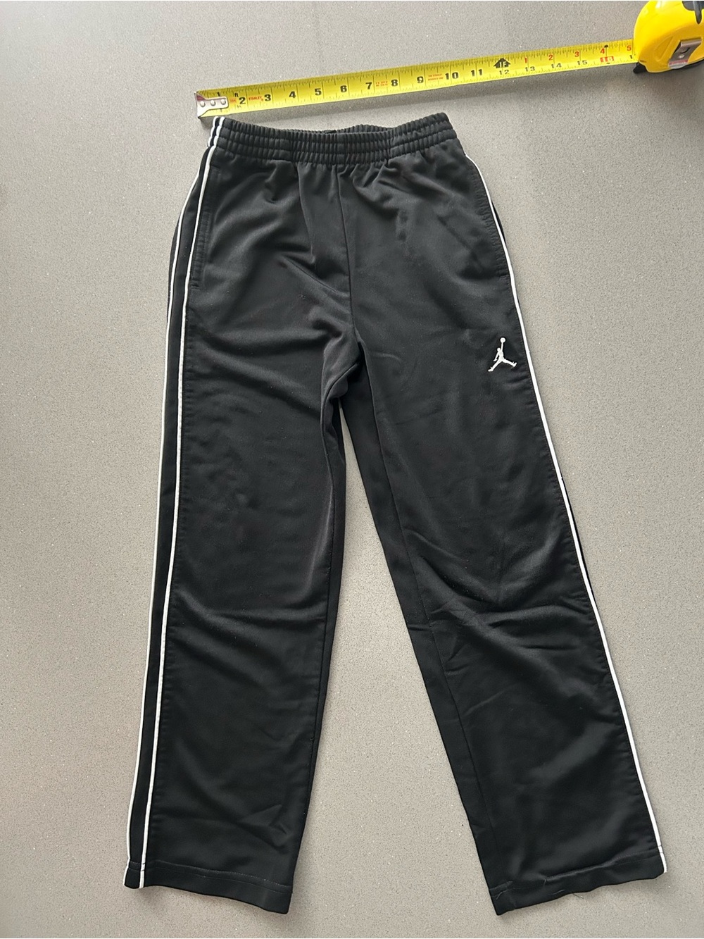 Jordan Kids Black Sweatpants with White Side Piping Size 6-7yrs..
